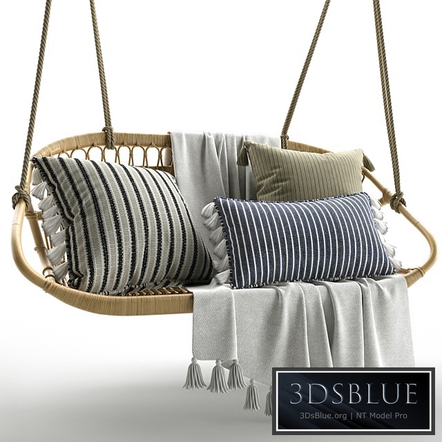 Hanging Rattan Bench Serena & Lily