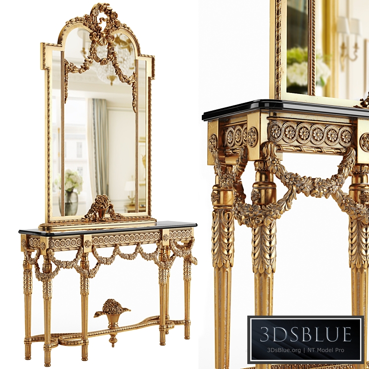 Console and mirror ART. 288 CIN55 by Cappellini Intagli