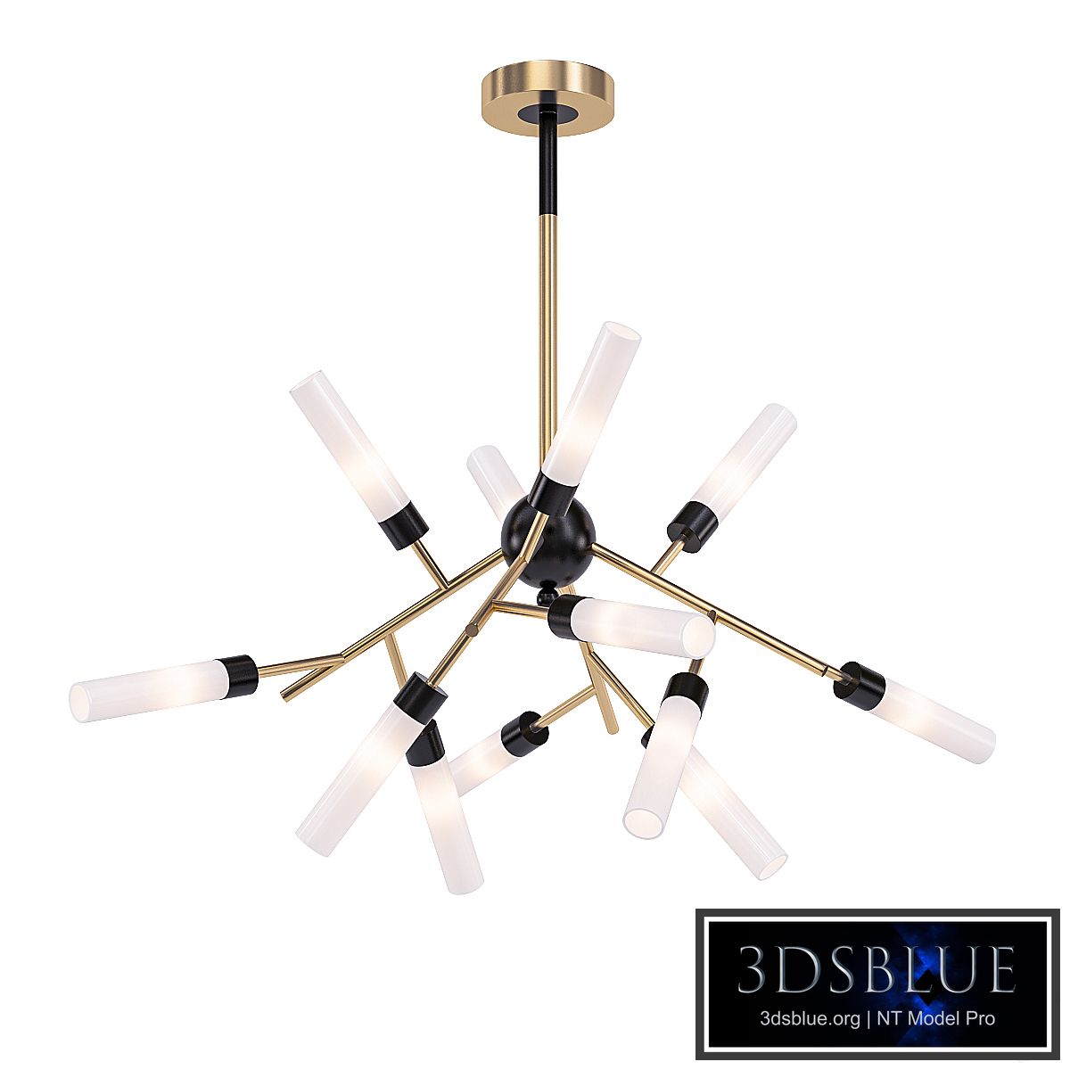 White Tube Valley Arredoluce Chandelier 12