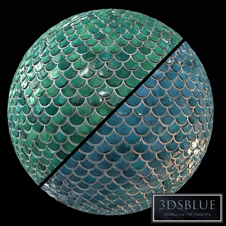 Teal Tile PBR Material-09