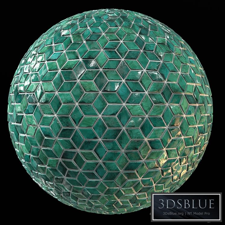 Teal Tile PBR Material-10