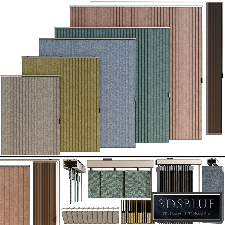 Vertical roller blinds set