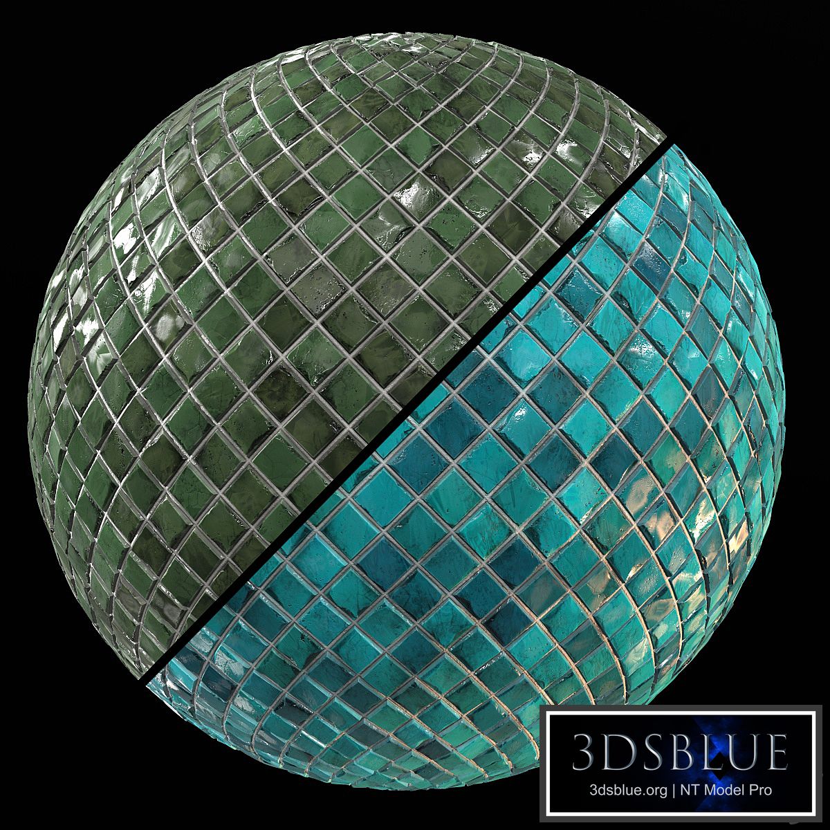 Teal Tile PBR Material-13