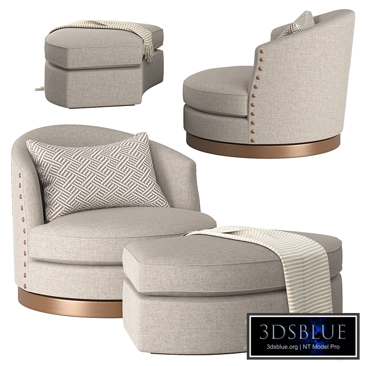 721 - Swivel Chair and Ottoman - Burton James