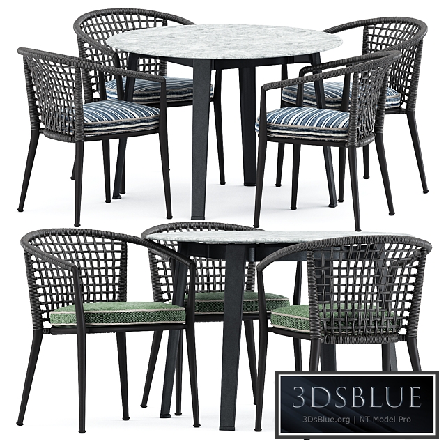 Erica 19 chair and Ginepro round Outdoor table by bebitalia