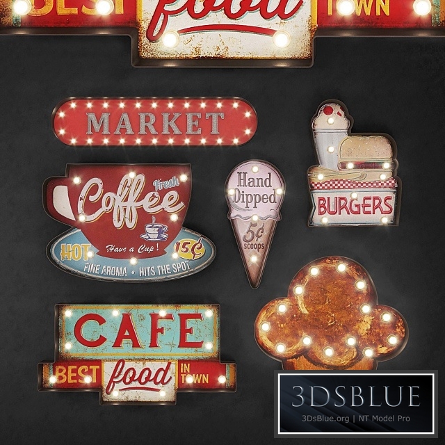Lighted Metal sign Set 24