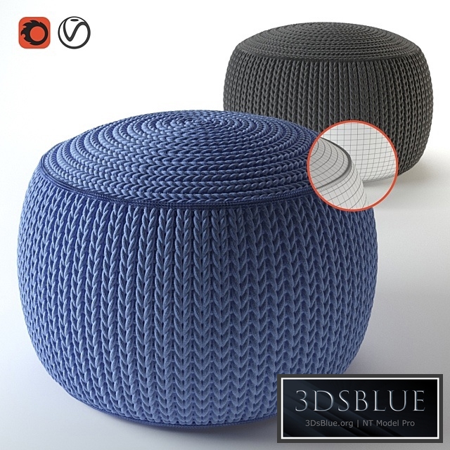 Knitted ottoman