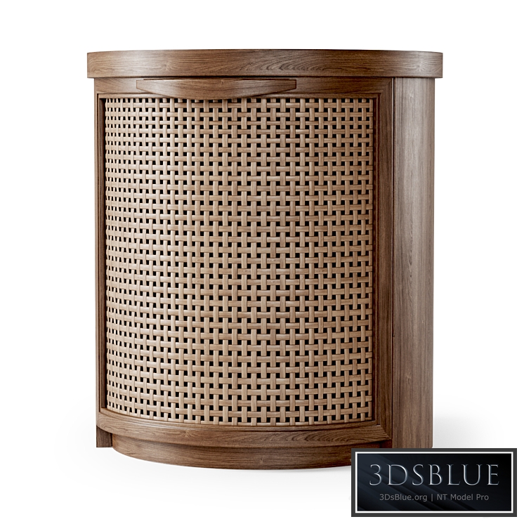 Wooden side table / Rattan bedside table