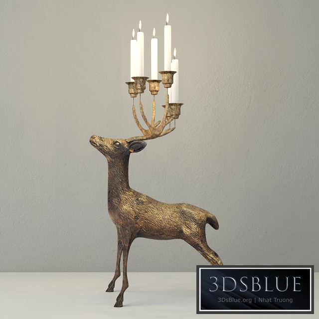 Oversize Brass Deer Candle Holder