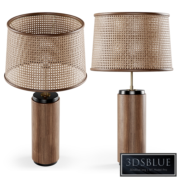 Wooden rattan table lamp / rattan table lamp