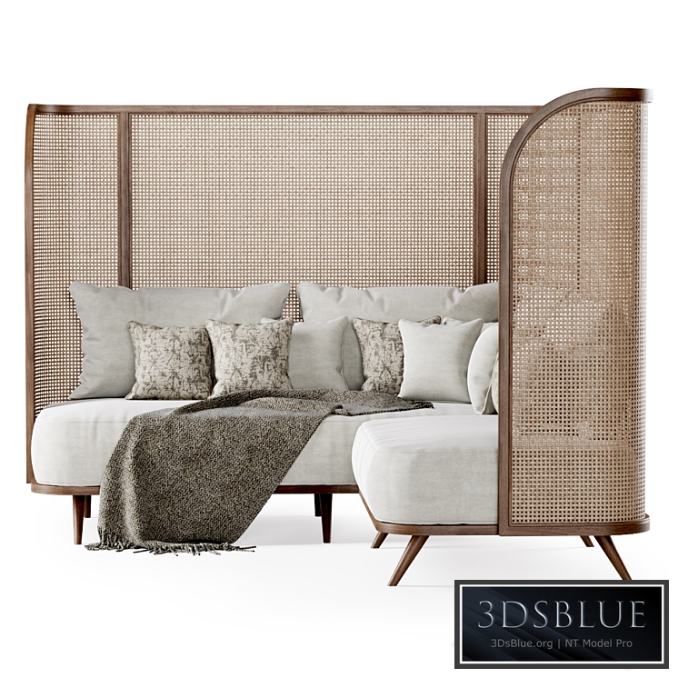 Corner garden sofa HLS high back / Rattan corner sofa