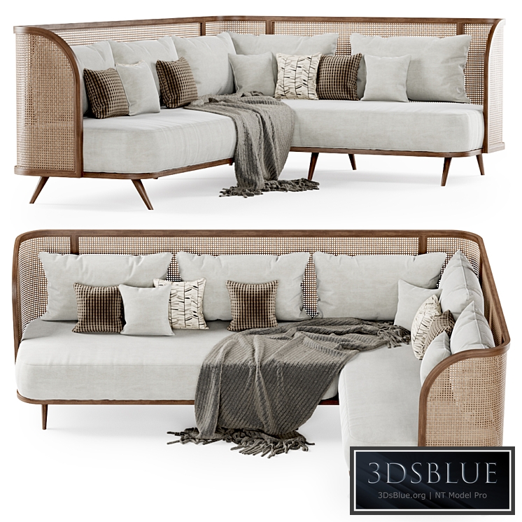 Large corner garden sofa HLC / Large corner sofa rattan