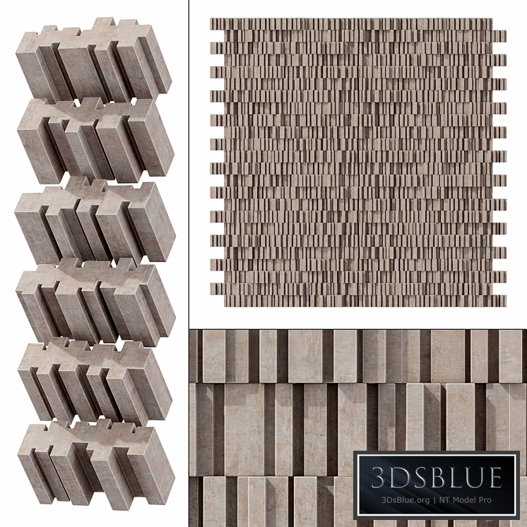 Stone block line brick n1 / Linear block bricks