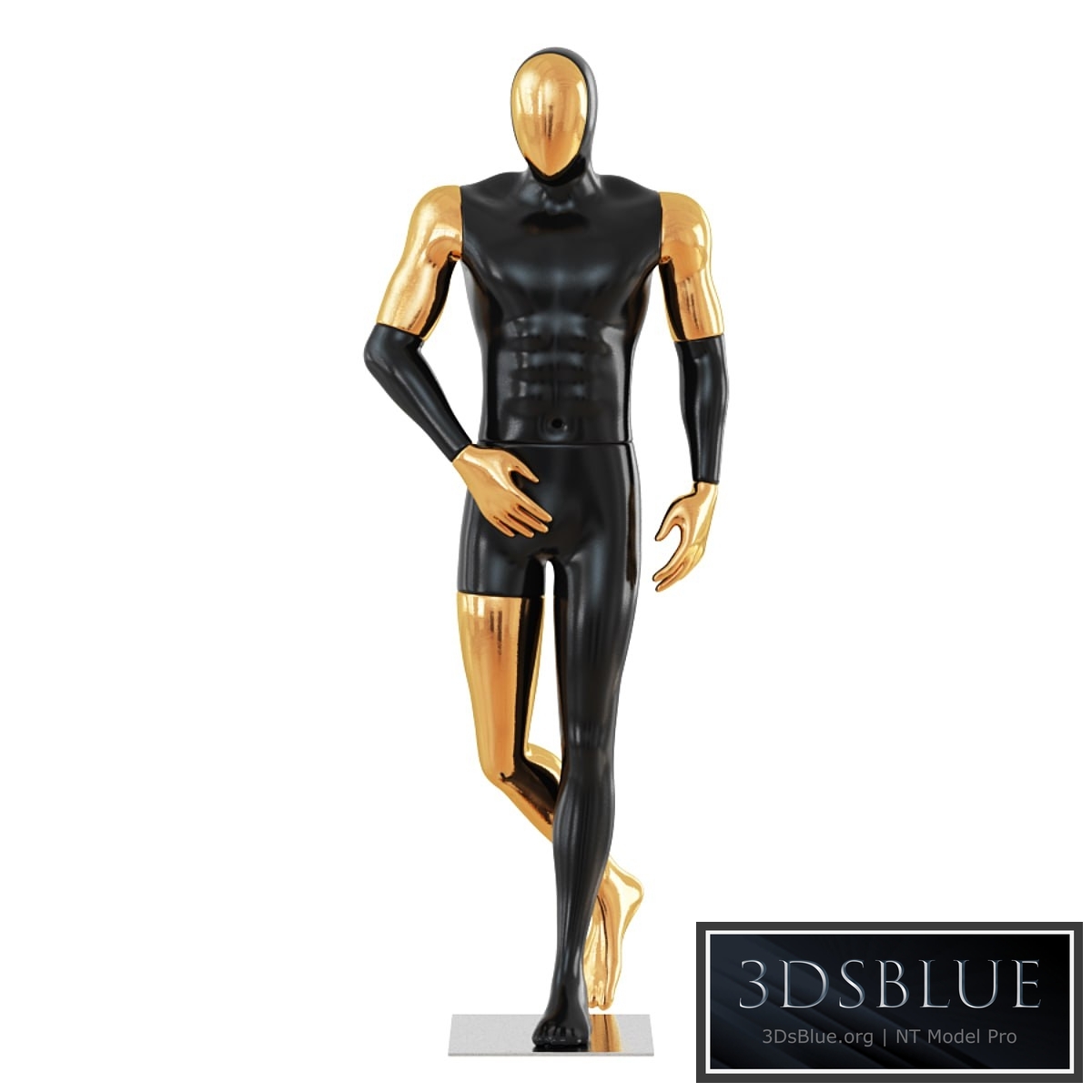 Black Male Mannequin with Gold Face 58