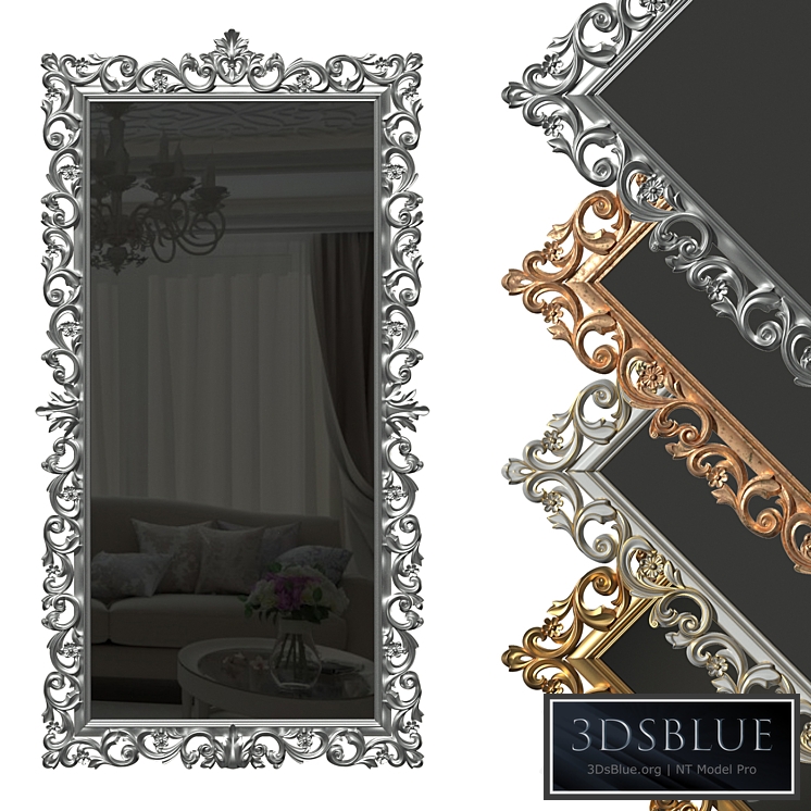 Floor mirror in a carved frame (baguette)