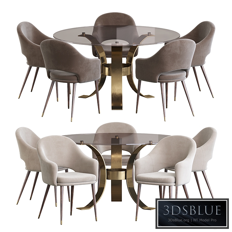 Deephouse chair and Massimo Glass Top Dining Table