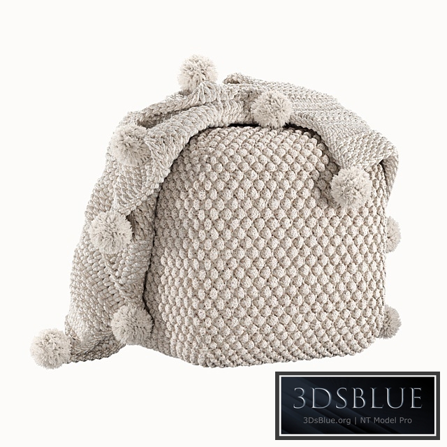 Buco pouf, Virka Ivory Throw bedspread