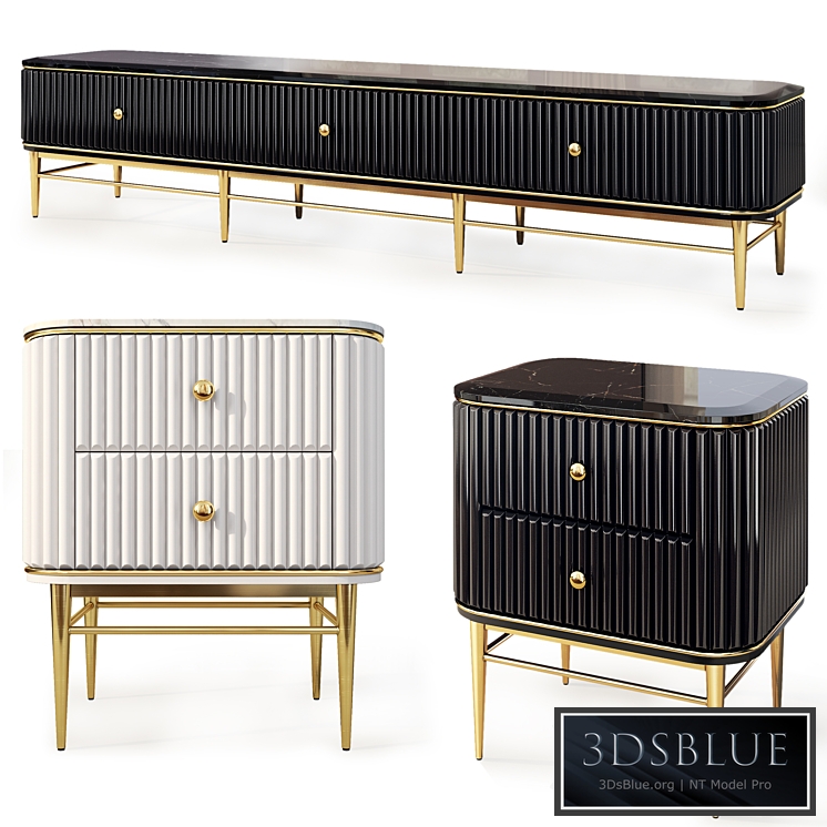 Chest of drawers and bedside tables Art Deco 03. Nightstand, Tvstand by LaLume