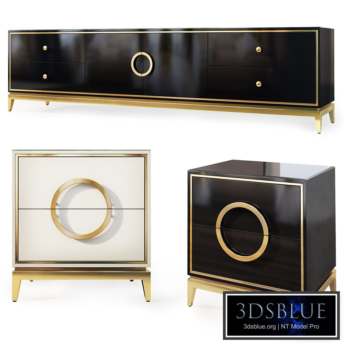 Chest of drawers and bedside Art Deco 05. Nightstand, Tvstand by LaLume