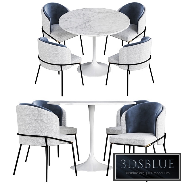 MInotti Fill noir chair with table