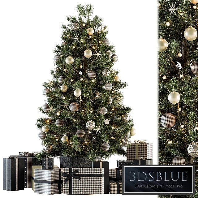 Christmas Decoration 13 - Christmas Brown and Green Tree with Gift