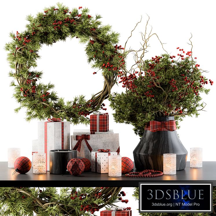 Christmas Decoration 16 - Christmas Green Bouquet with Gift