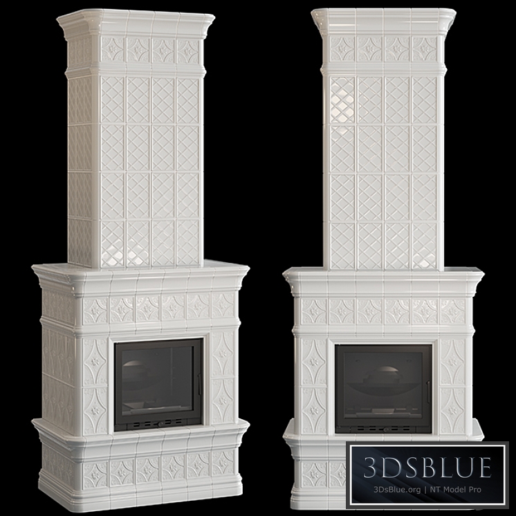 Stove - fireplace with tiles