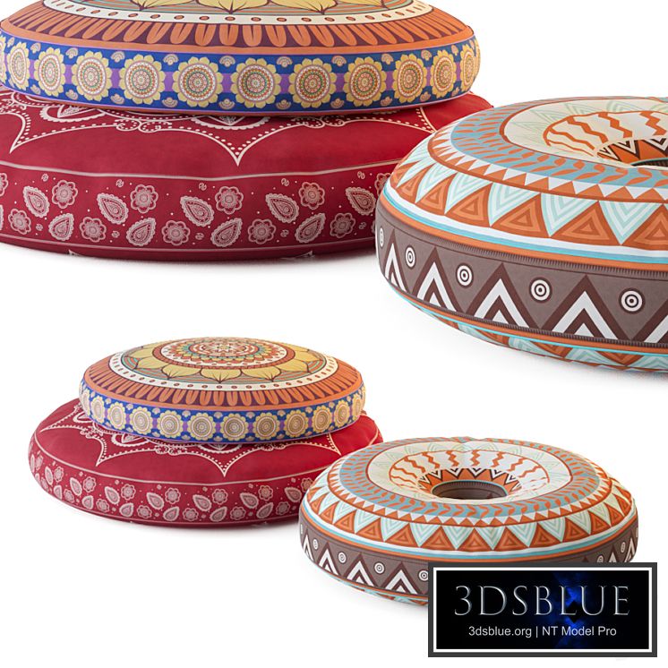 Poufs with oriental patterns
