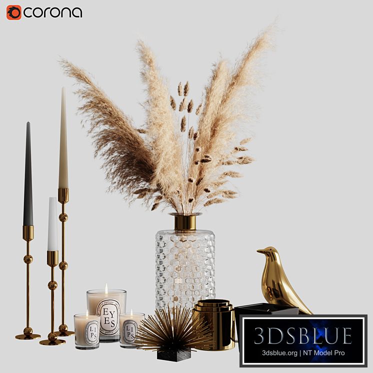 Decorative set with pampas 02