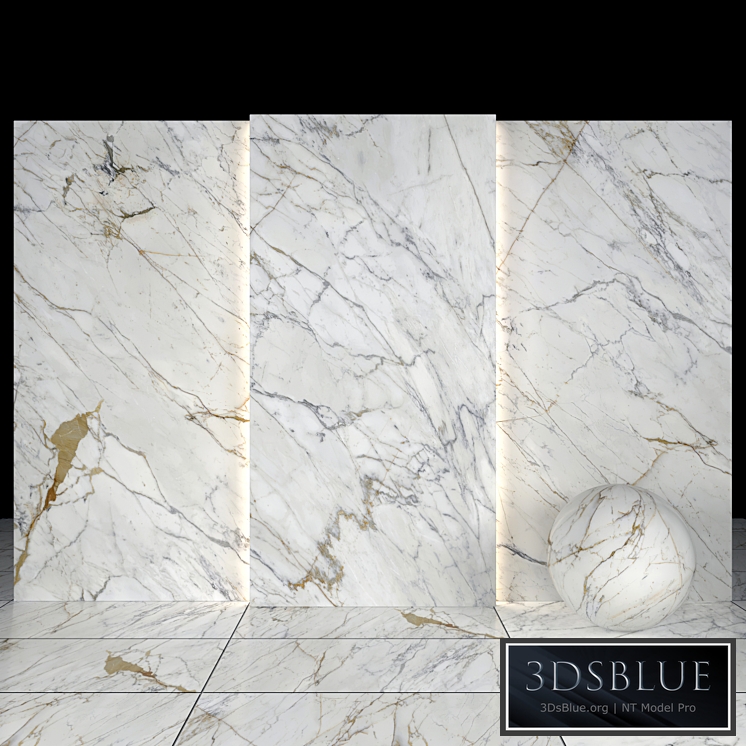 Golden white marble