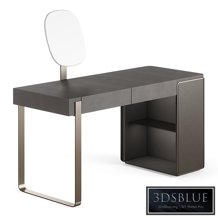 Fendi Icon Lady Desk with Mirror (Charcoal Fiddleback Sycamore)