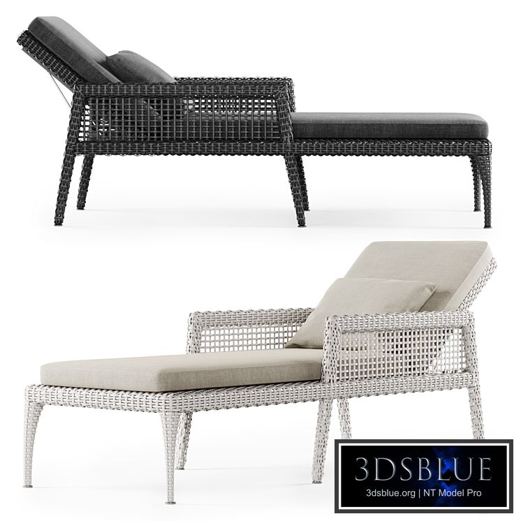 Rattan chaise lounge DR50 / Rattan lounger