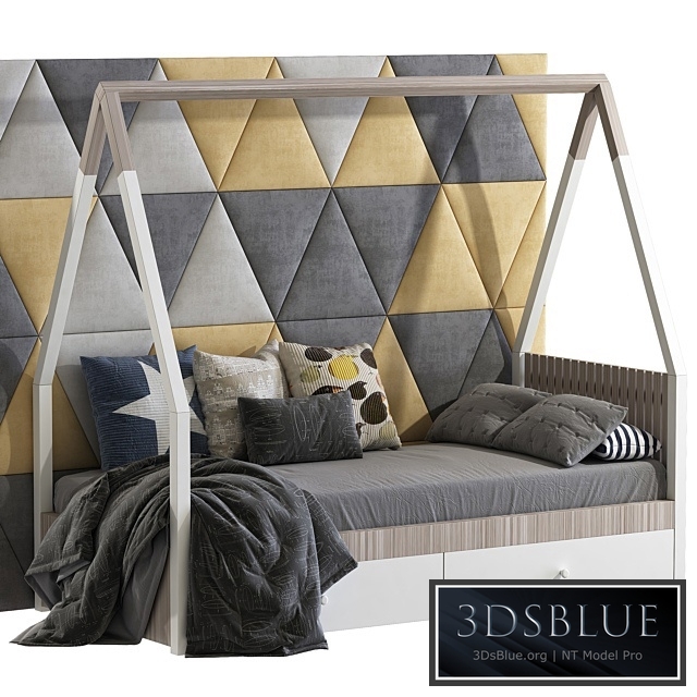 Children&#39;s bed in the form of a house 3