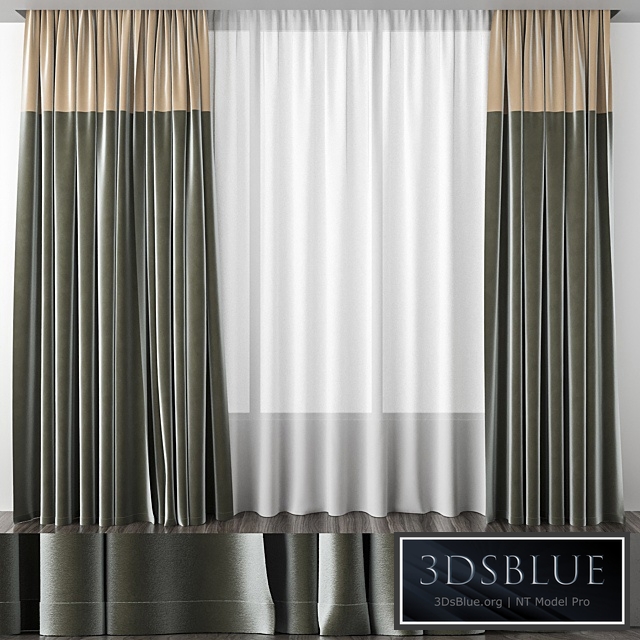 Curtains olive 50/50