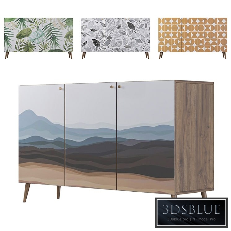 Chest of drawers Berber three doors 21 print