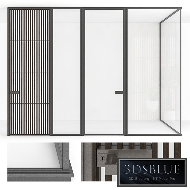 Stained-glass doors Rimadesio Spazio (Sail, Zen)