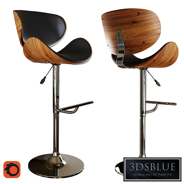 Faux leather swivel bar stool black ROTTERDAM
