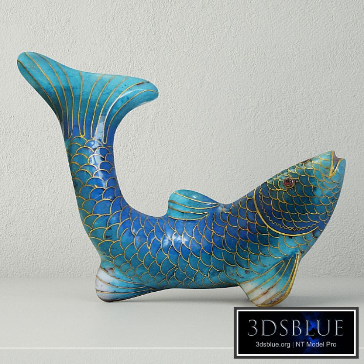 Cloisonne Koi Fish with Garnet Eyes