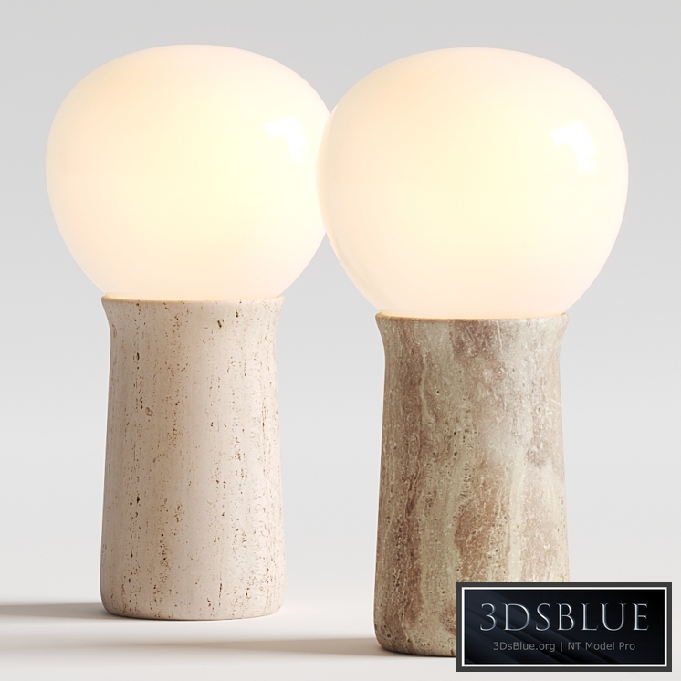CB2 Fin Travertine Table Lamp