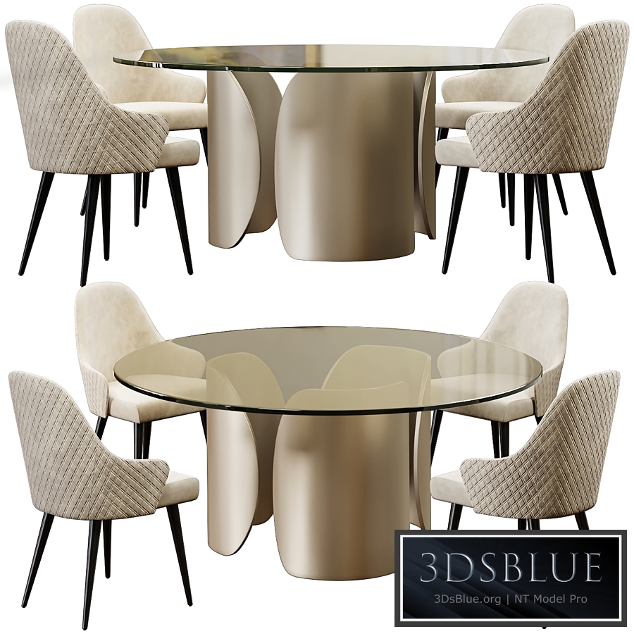 Ludwig chair and table Petalo 72 round by Reflex