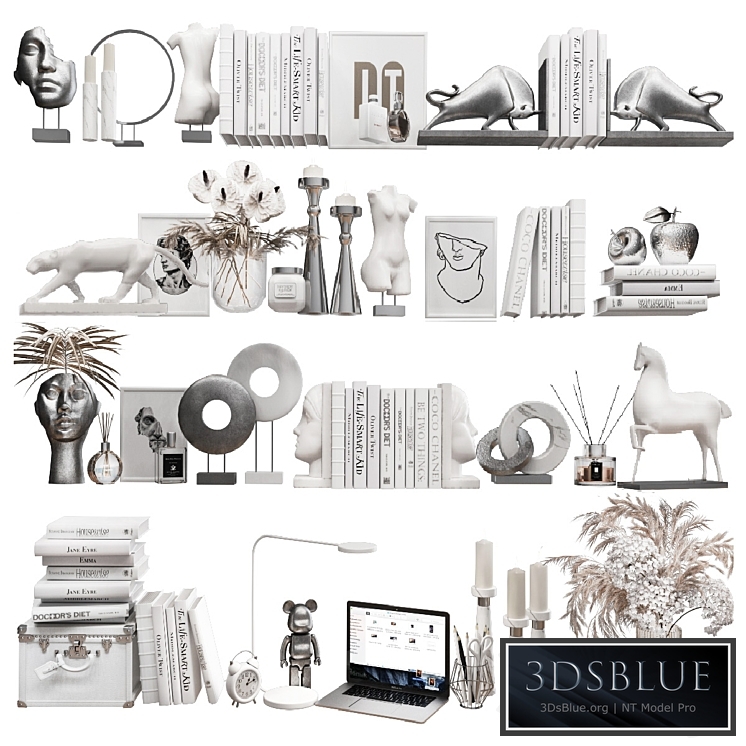 Decorative set for filling 10 shelves