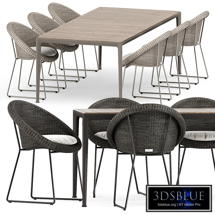 Gigi II Armchair by Janus et cie and Mirto Outdoor table by bebitalia