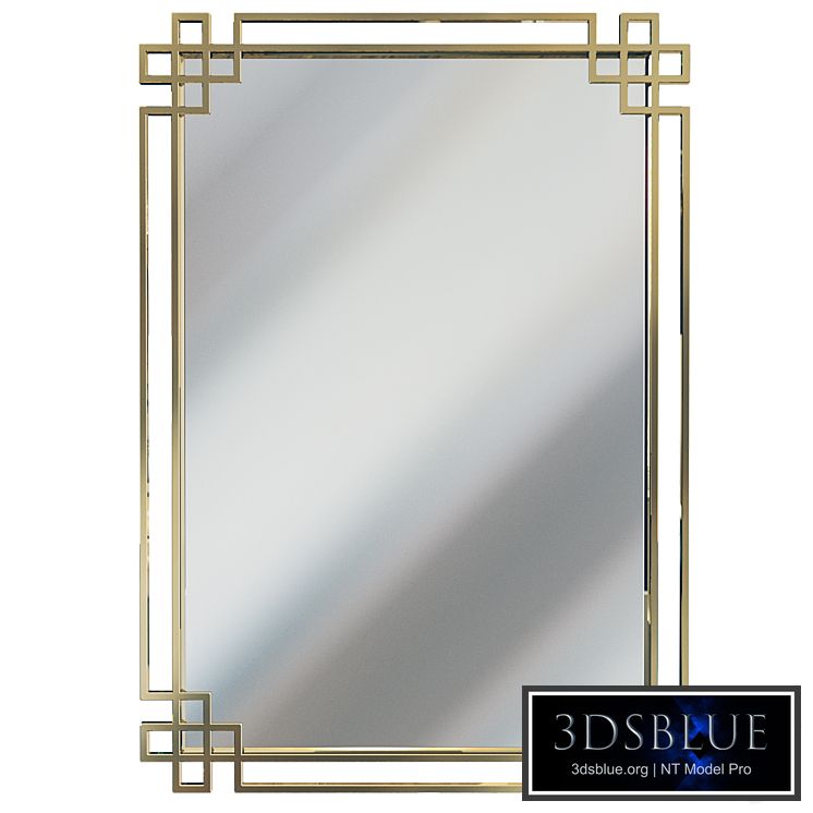 Rectangular mirror in gold frame KFE1270
