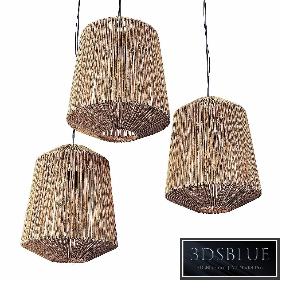 Lamp wood rotang wicker barrel / Lamp wicker rattan barrel