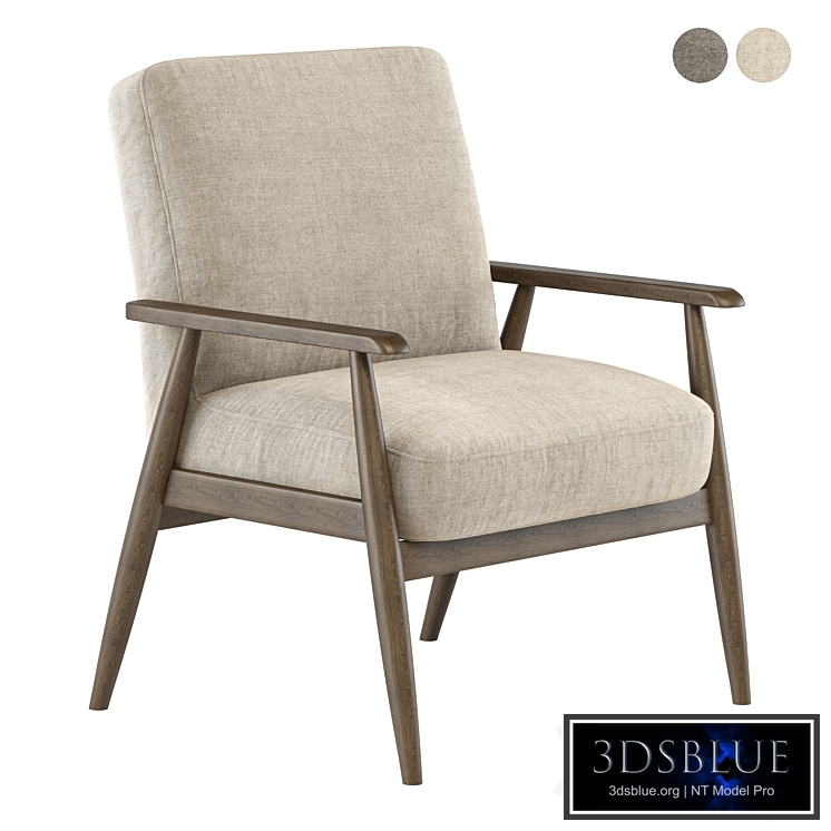 Pulaski Wood Frame Accent Chair (Mid century modern chair 03)