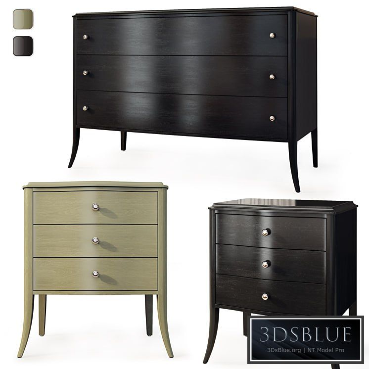 Chest of drawers and bedside table Tiffany from Pinskdrev. Dresser, nightstand