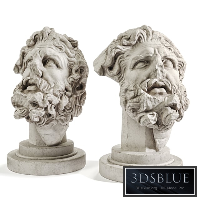 Giant's head bust sculpture