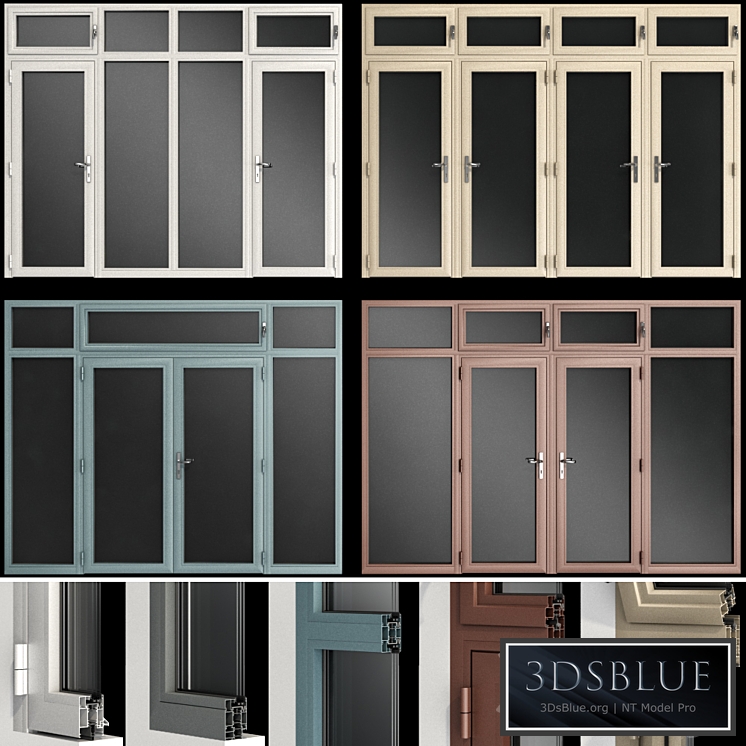 Stained aluminum doors