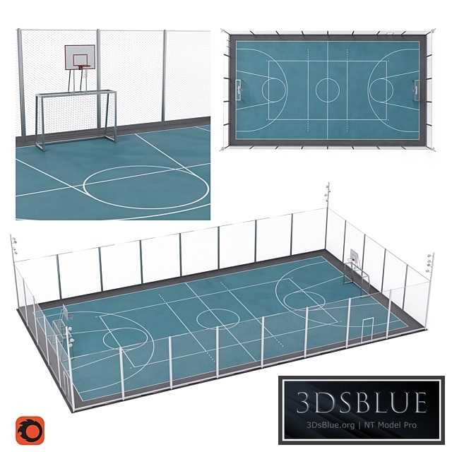 Universal fenced sports ground