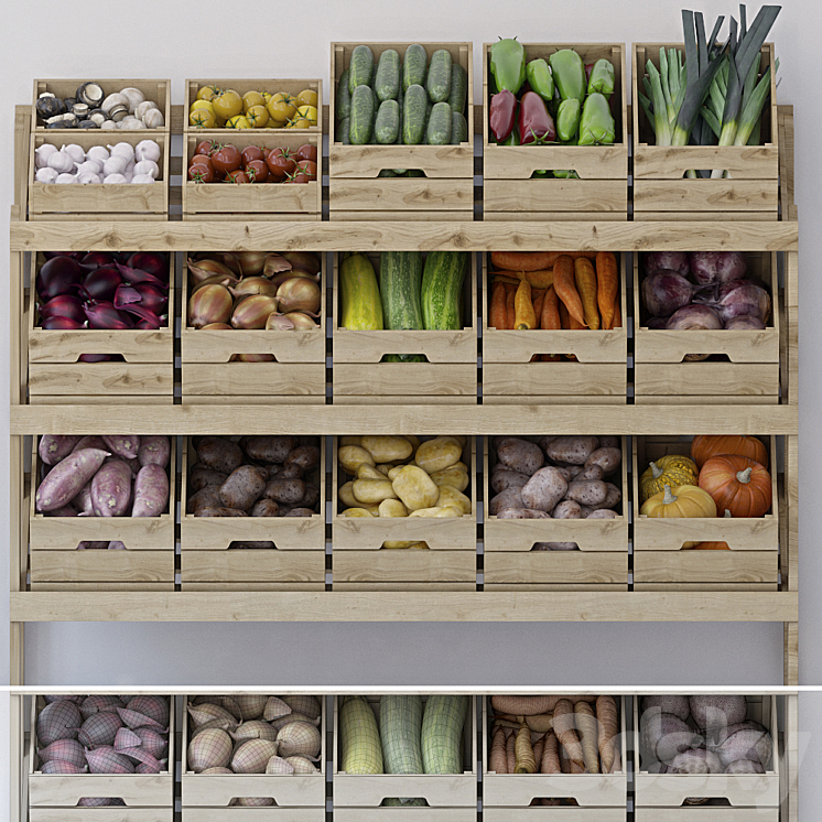 Stand with vegetables